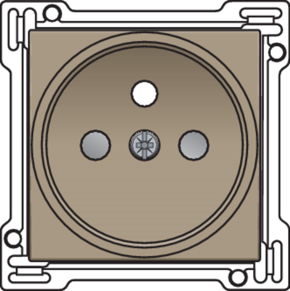 Niko 123-66101: Afwerkingsset voor stopcontact met penaarde en beschermingsafsluiters, inbouwdiepte 21 mm, bronze coated - Image 2