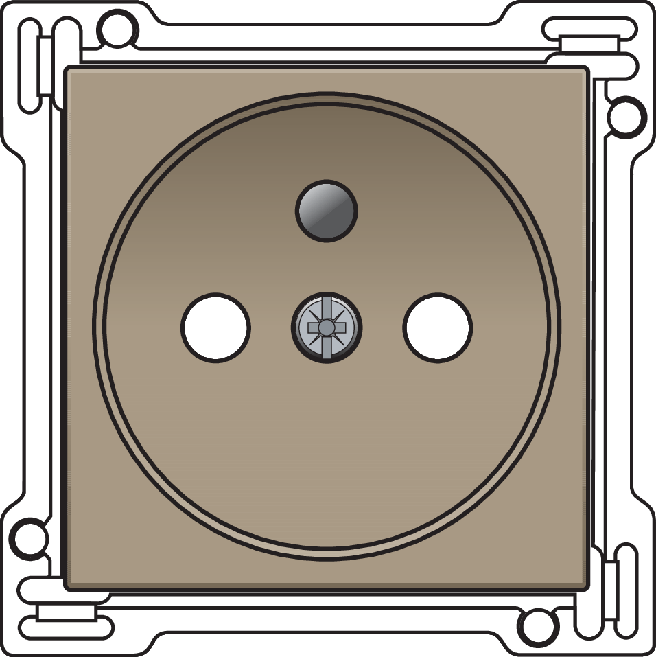 Niko 123-66601: Afwerkingsset voor stopcontact met penaarde en beschermingsafsluiters, inbouwdiepte 28,5 mm, bronze coated - Image 2