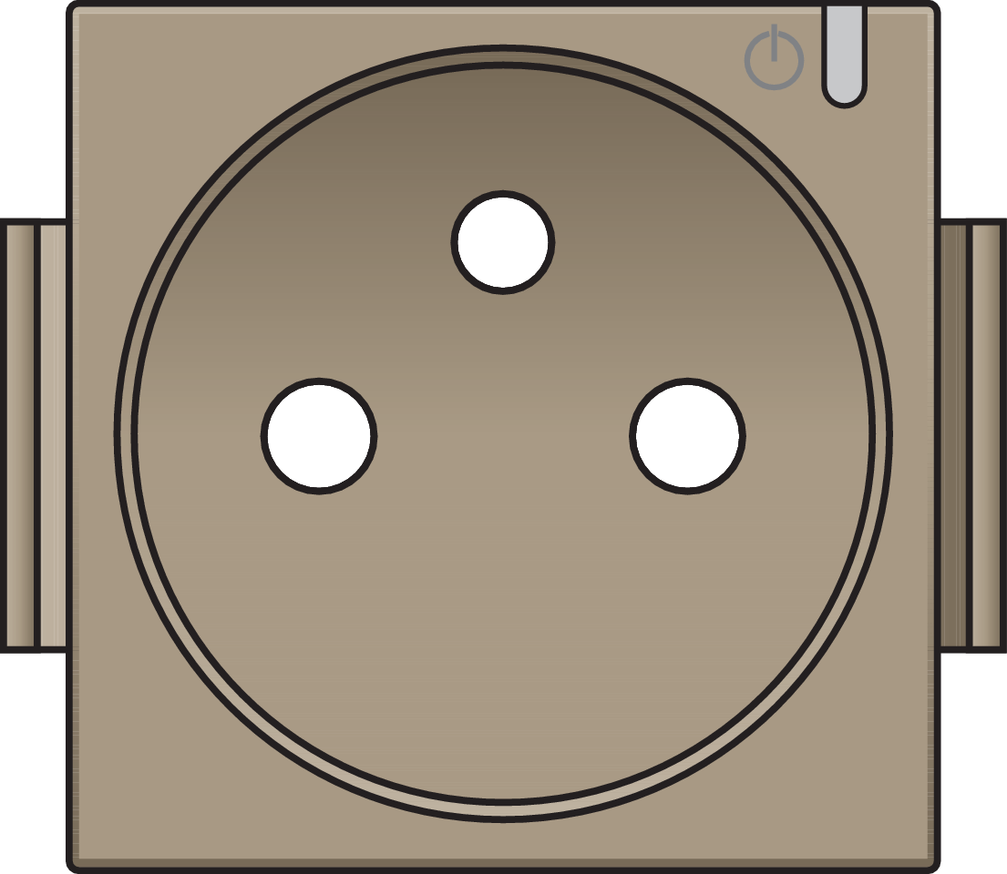 Niko 123-66630: Afwerkingsset voor geconnecteerd schakelbaar stopcontact met penaarde en bedieningsknop, bronze coated - Image 2