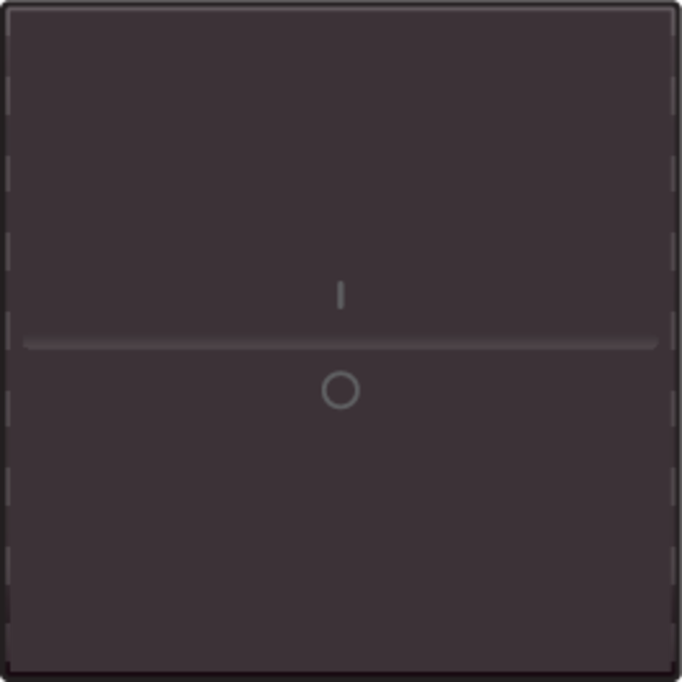 Niko 124-00002: Enkelvoudige toets met opdruk 'I' en '0' voor draadloze schakelaar of drukknop met twee bedieningsknoppen, dark brown coated - Image 2