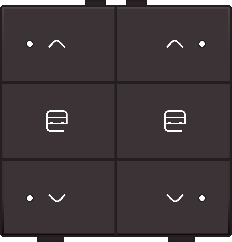 Niko 124-52036: Dubbele motorsturingsbediening met led voor Niko Home Control, dark brown coated - Image 2