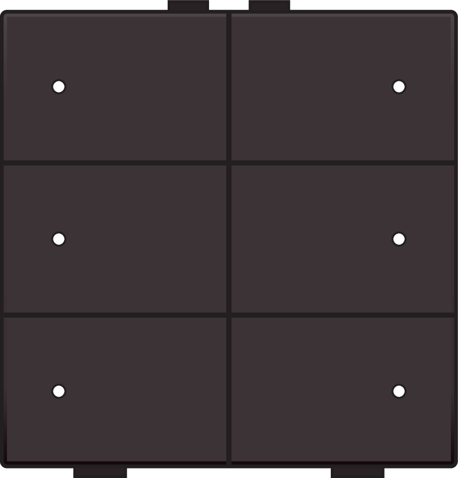 Niko 124-52206: Zesvoudige drukknop met leds en comfortsensoren voor Niko Home Control, dark brown coated - Image 2