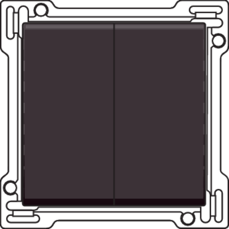 Niko 124-61505: Afwerkingsset voor serieschakelaar, wisselschakelaar + drukknop N.O., dubbele wisselschakelaar of dubbele drukknop N.O. of N.G. , dark brown coated - Image 2