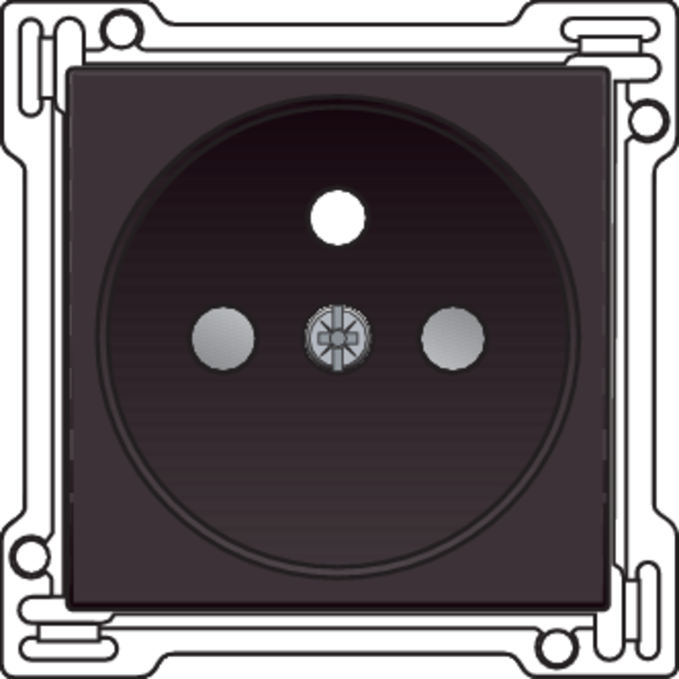 Niko 124-66601: Afwerkingsset voor stopcontact met penaarde en beschermingsafsluiters, inbouwdiepte 28,5 mm, dark brown coated - Image 2