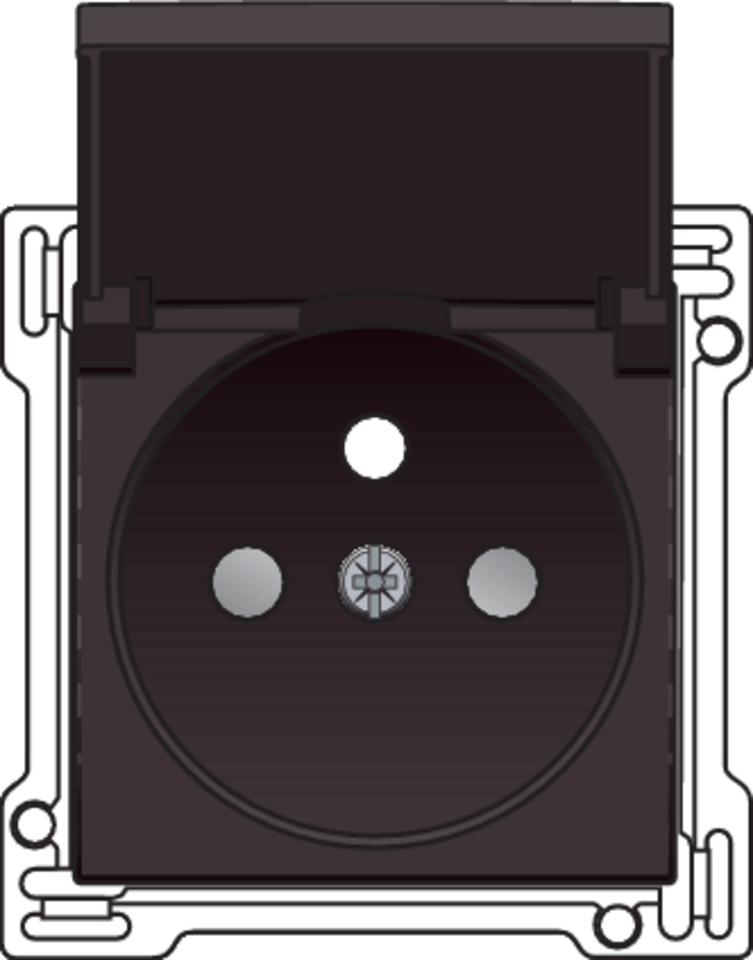 Niko 124-66603: Afwerkingsset voor stopcontact met klapdeksel, penaarde en beschermingsafsluiters, inbouwdiepte 28,5 mm, dark brown coated - Image 2