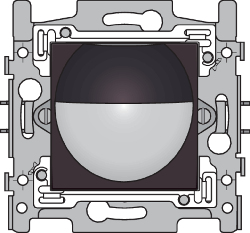 Niko 124-78010: Bewegingsmelder, 230 V, 8 m, 180°, wanddetector, voor inbouwdoos, dark brown coated - Image 2