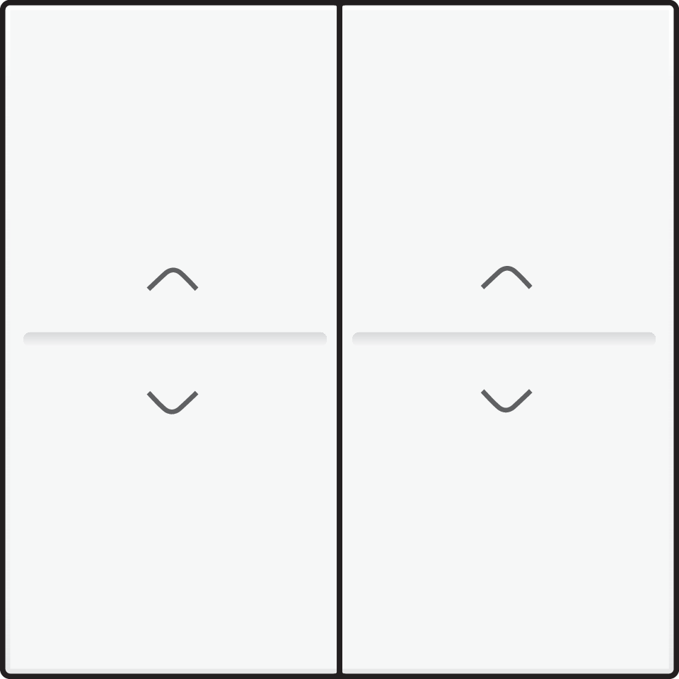 Niko 154-00010: Tweevoudige toets met pijltjes 'op' en 'neer' voor draadloze schakelaar of drukknop met 4 bedieningsknoppen, white coated - Image 2