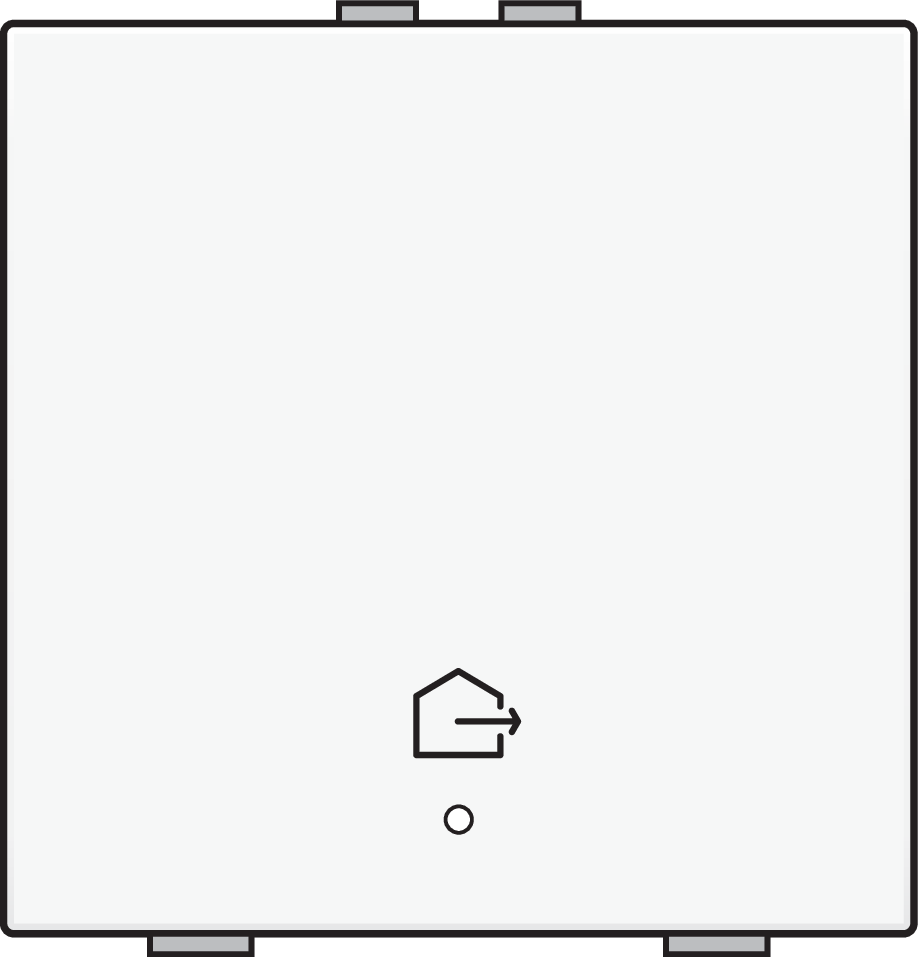 Niko 154-52921: Enkelvoudige drukknop met led en comfortsensoren voor Niko Home Control, symbool 'woning verlaten', white coated - Image 2