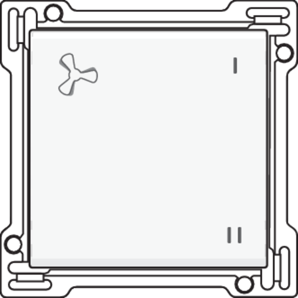 Niko 154-61106: Afwerkingsset voor mechanisch gecontroleerde ventilatiebediening, white coated - Image 2