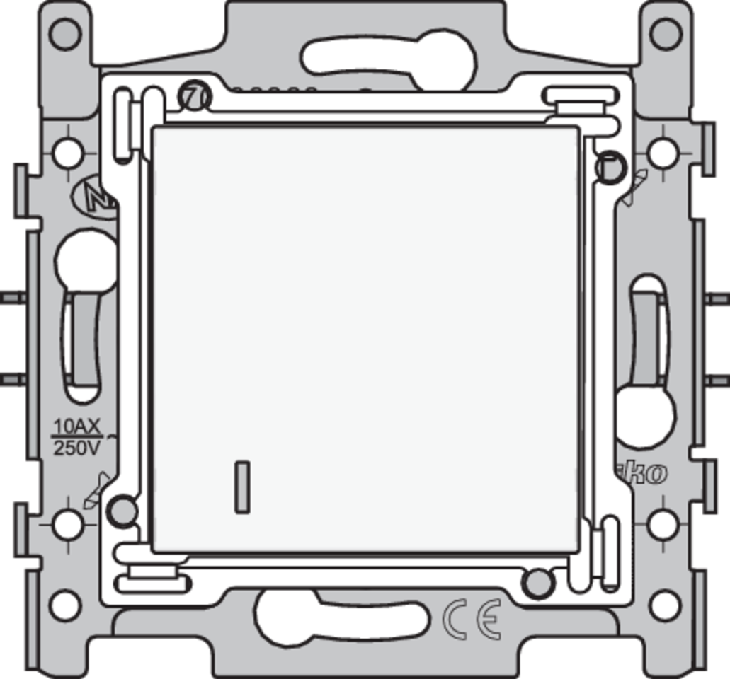 Niko 154-61908: Hotelkaartschakelaar, sokkel, insteekklemmen en afwerkingsset, white coated - Image 2