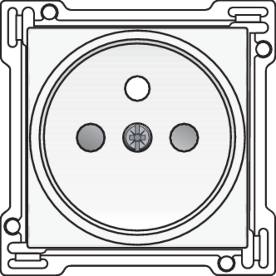 Niko 154-66101: Afwerkingsset voor stopcontact met penaarde en beschermingsafsluiters, inbouwdiepte 21 mm, white coated - Image 2