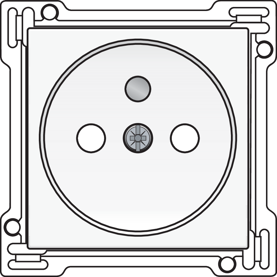 Niko 154-66601: Afwerkingsset voor stopcontact met penaarde en beschermingsafsluiters, inbouwdiepte 28,5 mm, white coated - Image 2