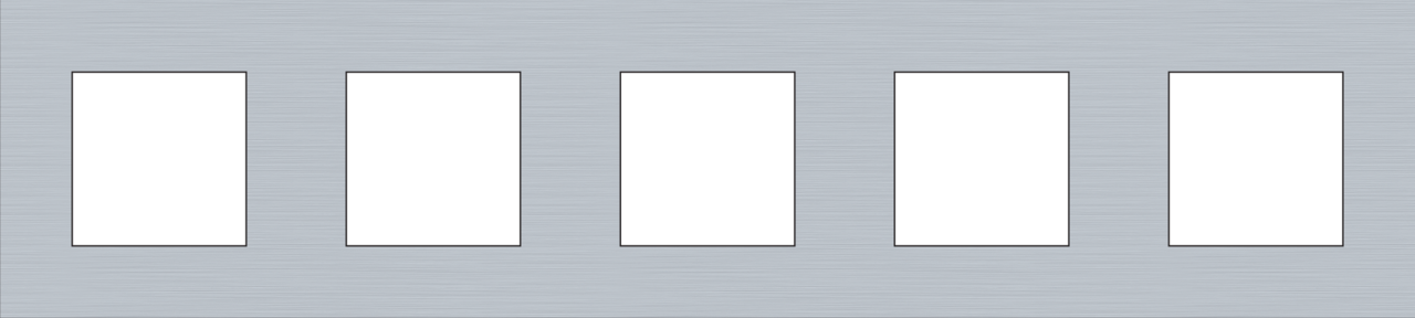 Niko 155-76005: Vijfvoudige afdekplaat, 71 mm centerafstand, Niko Pure alu grey brushed - Image 2