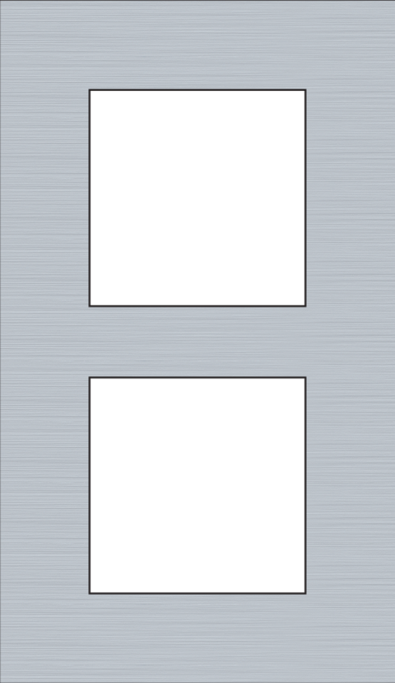 Niko 155-76200: Tweevoudige afdekplaat, 60 mm centerafstand, verticaal, Niko Pure alu grey brushed - Image 2