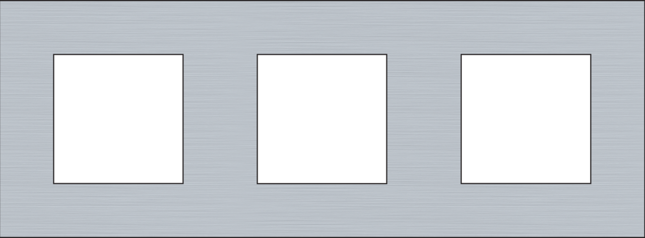 Niko 155-76700: Drievoudige afdekplaat, 71 mm centerafstand, Niko Pure alu grey brushed - Image 2