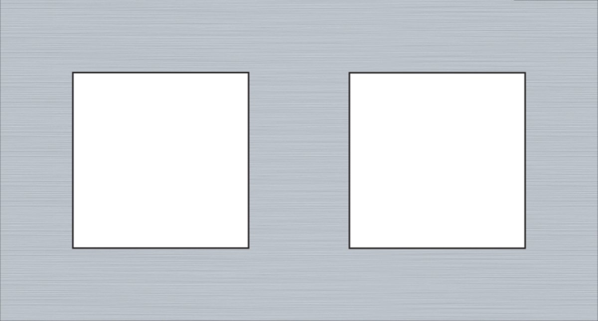 Niko 155-76800: Tweevoudige afdekplaat met 71 mm centerafstand, Niko Pure alu grey brushed - Image 2