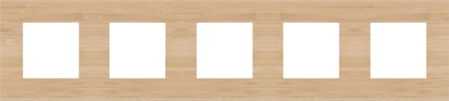 Vijfvoudige afdekplaat, 71 mm centerafstand, Niko Pure bambo
