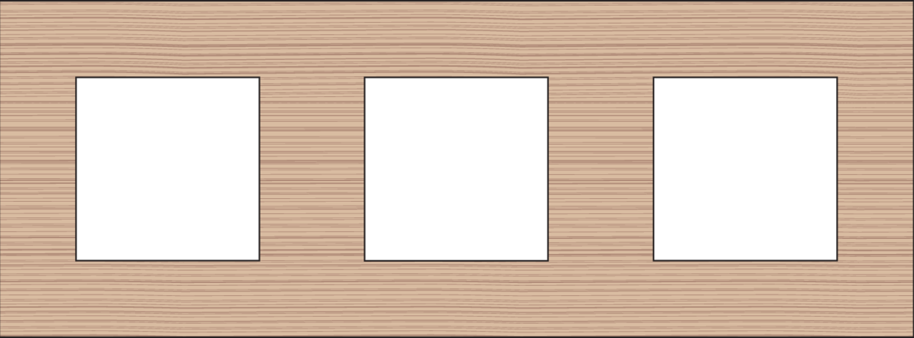 Niko 156-76700: Drievoudige afdekplaat, 71 mm centerafstand, Niko Pure bamboo - Image 2