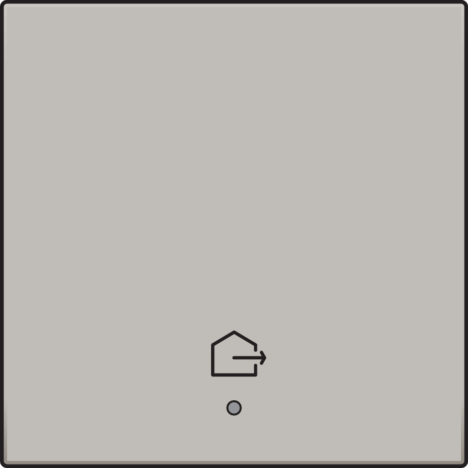 Niko 157-32902: Afwerkingsset met lens voor geconnecteerde enkelvoudige schakelaar met symbool "woning verlaten", champagne coated - Image 2