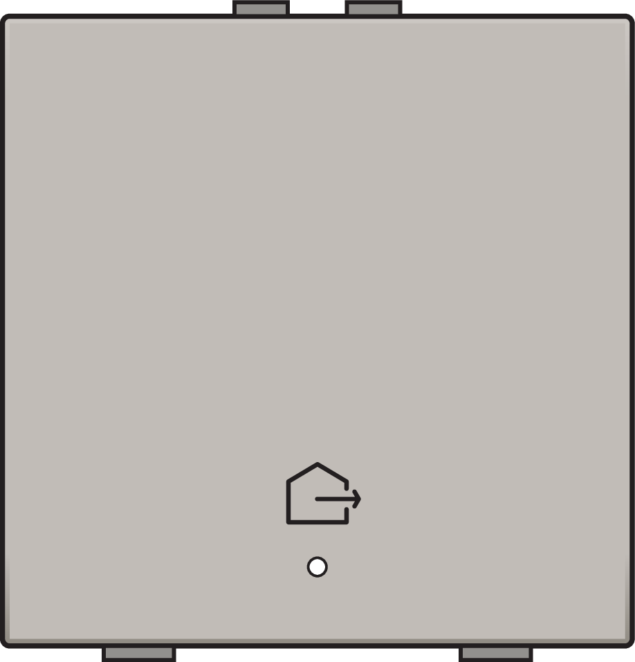 Niko 157-52921: Enkelvoudige drukknop met led en comfortsensoren voor Niko Home Control, symbool 'woning verlaten', champagne coated - Image 2
