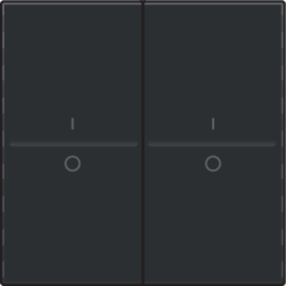 Niko 161-00008: Tweevoudige toets met opdruk I en 0 voor draadloze schakelaar of drukknop met 4 bedieningsknoppen, black coated - Image 2