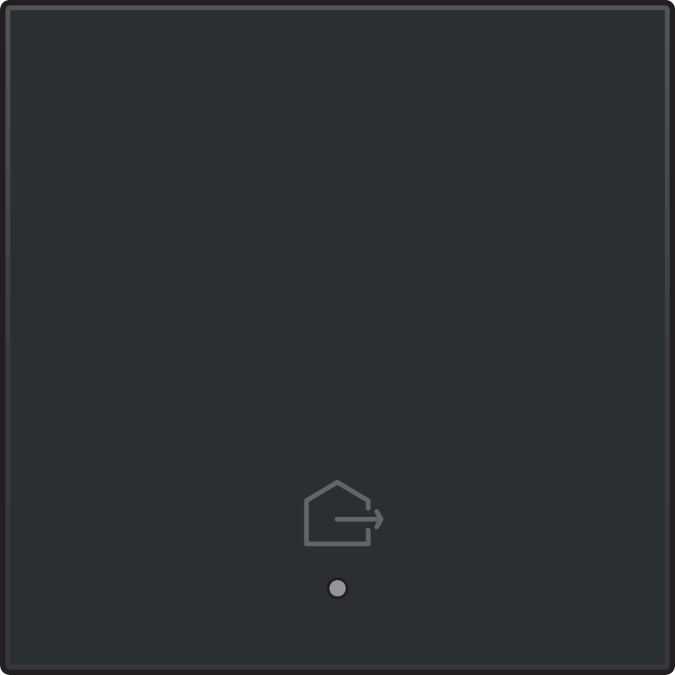 Niko 161-32902: Afwerkingsset met lens voor geconnecteerde enkelvoudige schakelaar met symbool "woning verlaten", black coated - Image 2