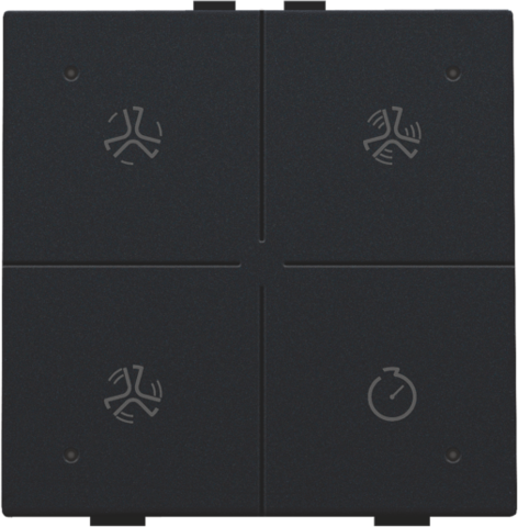 Ventilatiebediening met led voor Niko Home Control, black co