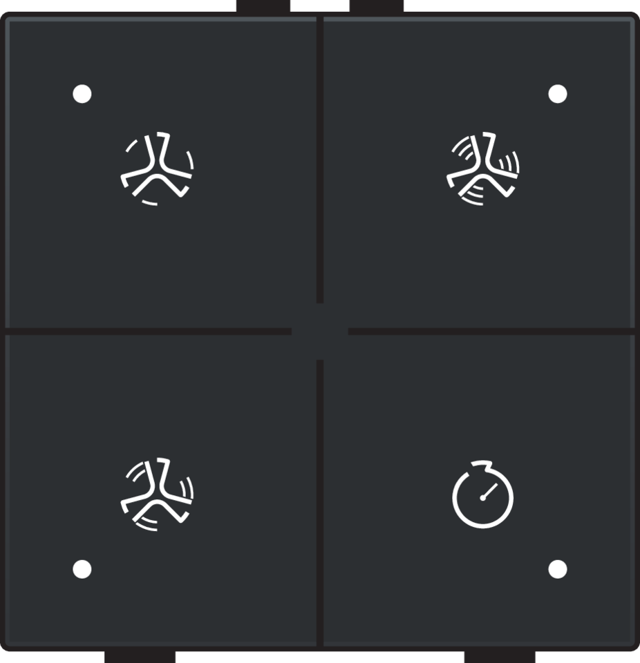 Niko 161-52054: Ventilatiebediening met led voor Niko Home Control, black coated - Image 2