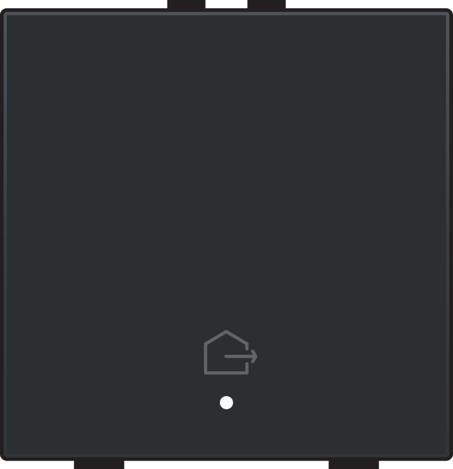 Niko 161-52921: Enkelvoudige drukknop met led en comfortsensoren voor Niko Home Control, symbool 'woning verlaten', black coated - Image 2