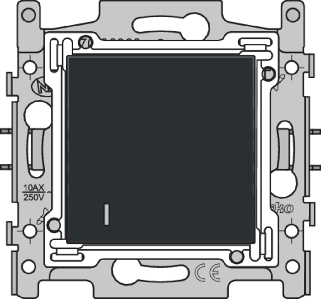 Niko 161-61908: Hotelkaartschakelaar, sokkel, insteekklemmen en afwerkingsset, black coated - Image 2