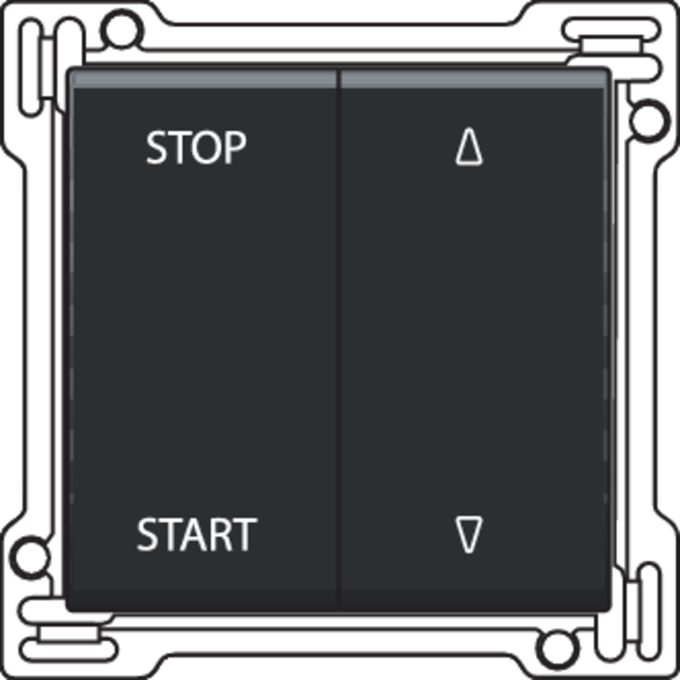 Niko 161-65905: Afwerkingsset voor elektrisch gescheiden rolluikschakelaar, black coated - Image 2