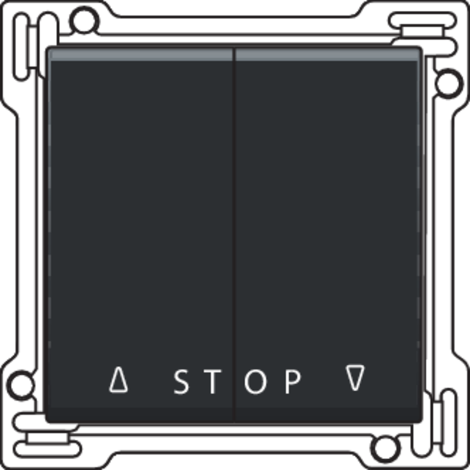 Niko 161-65918: Afwerkingsset voor tweevoudige rolluikdrukknop voor elektronische sturingen, black coated - Image 2