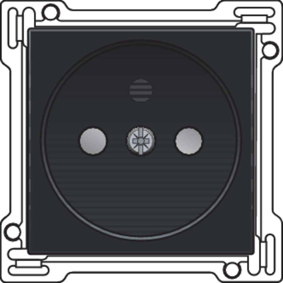 Niko 161-66501: Afwerkingsset voor stopcontact zonder aarding met beschermingsafsluiters, inbouwdiepte 21 mm, black coated - Image 2