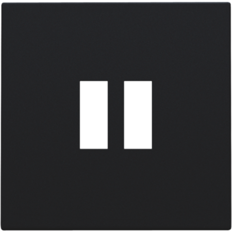 Afwerkingsset voor dubbele USB-A-lader, black coated