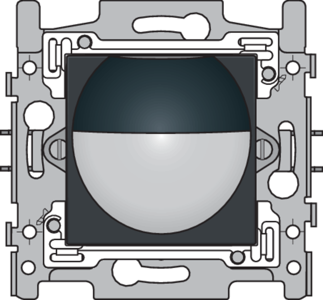 Niko 161-78010: Bewegingsmelder, 230 V, 8 m, 180°, wanddetector, voor inbouwdoos, black coated - Image 2