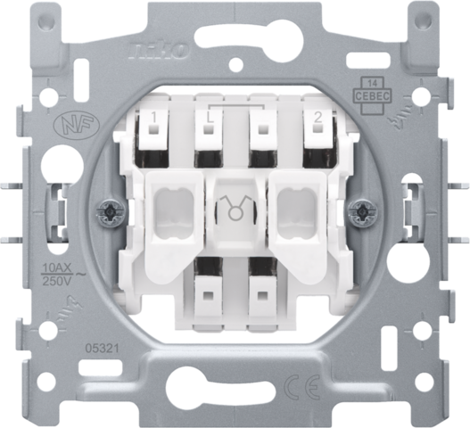 Sokkel voor serieschakelaar, 10 AX/250 Vac, insteekklemmen