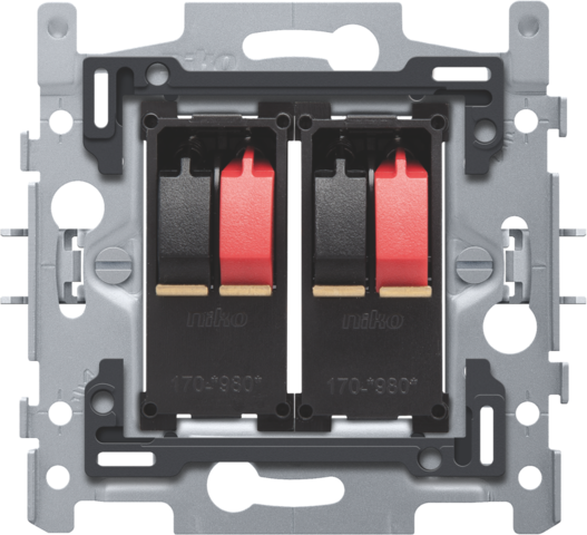 Sokkel voor tweevoudige luidsprekeraansluiting, klauwbevesti