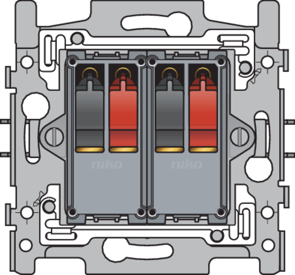 Niko 170-09700: Sokkel voor tweevoudige luidsprekeraansluiting, klauwbevestiging - Image 2