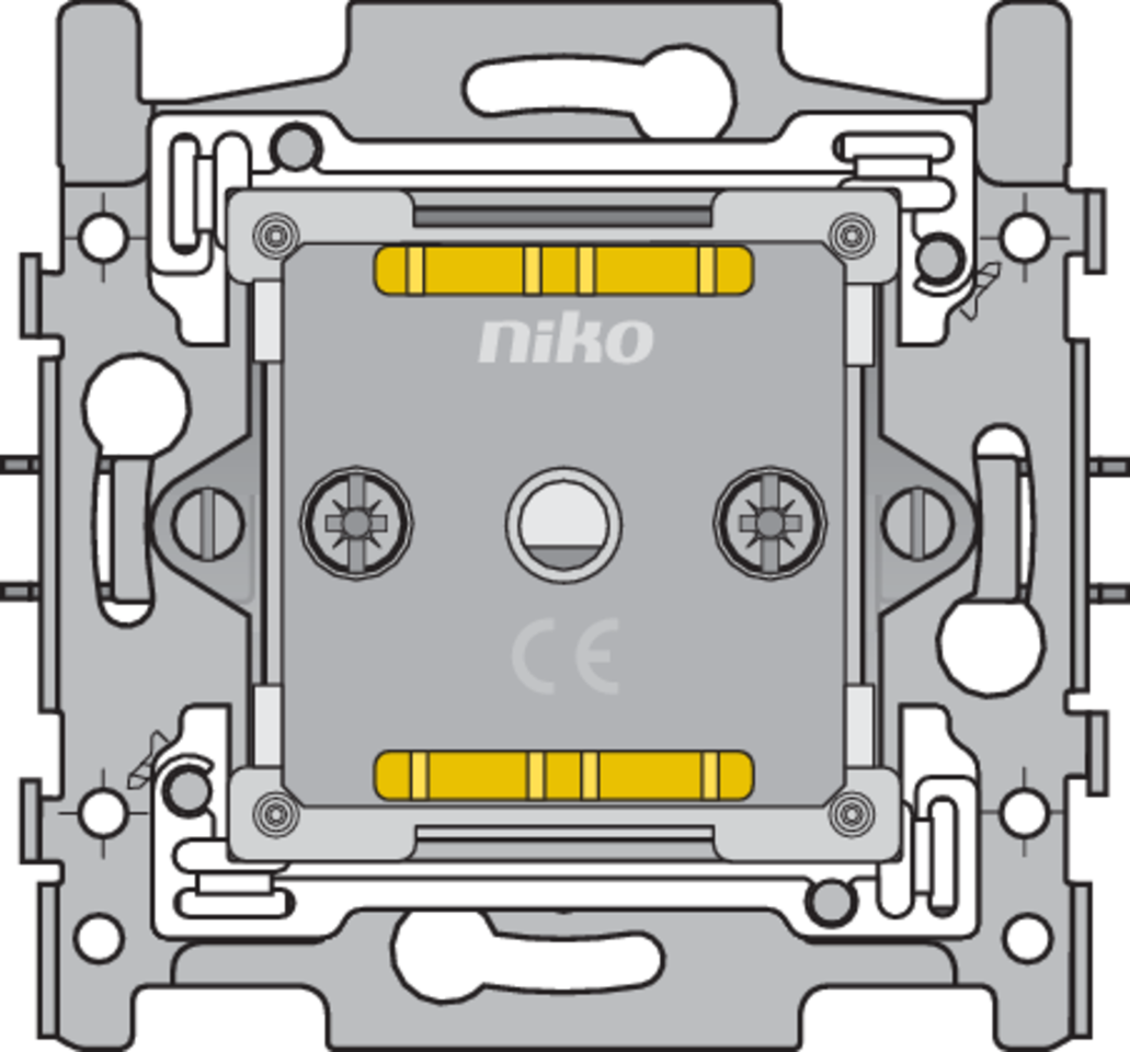 Niko 170-35900: Sokkel voor impulsgever met draaibediening, 25 A/250 Vac, klauwbevestiging - Image 2