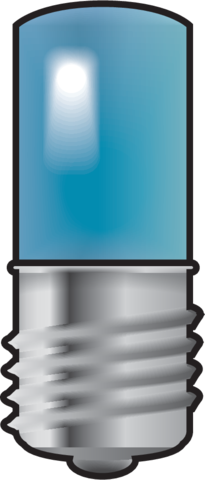 E10-lamp met blauwe led voor drukknoppen 6A of signaalappara