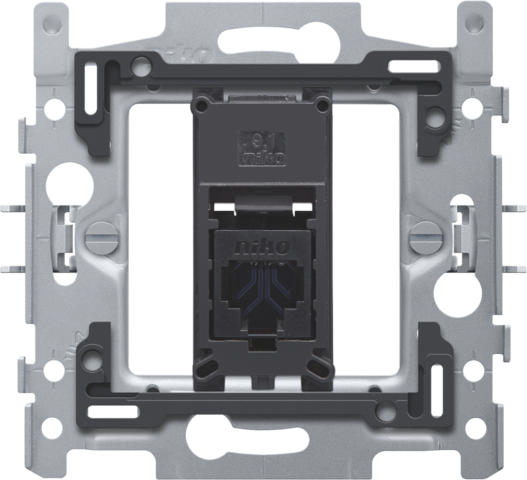 Niko 170-65161: 1 RJ45-aansluiting UTP Cat. 6, vlakke uitvoering, incl. sokkel 60 x 71 mm met klauwbevestiging