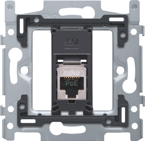 1 RJ45-aansluiting STP Cat. 5E, klaar voor PoE++, vlakke uit