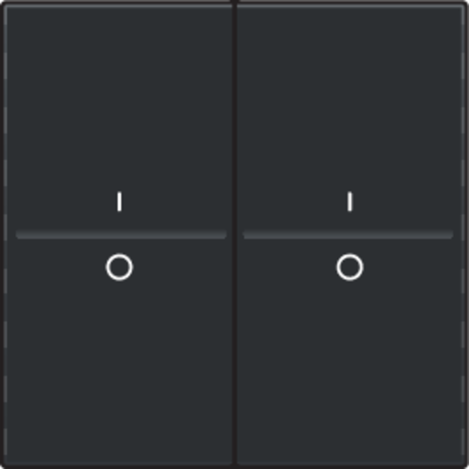 Niko 200-00008: Tweevoudige toets met opdruk I en 0 voor draadloze schakelaar of drukknop met 4 bedieningsknoppen, piano black coated - Image 2