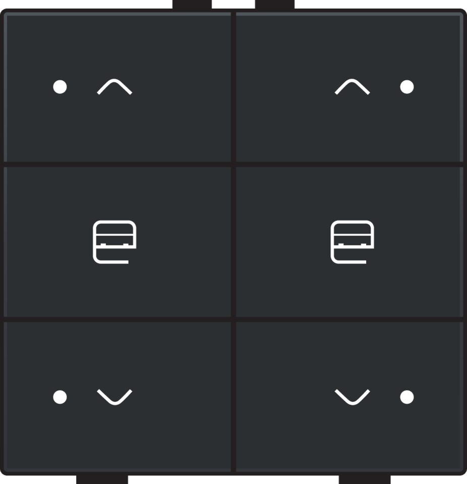 Niko 200-52036: Dubbele motorsturingsbediening met led voor Niko Home Control, piano black coated - Image 2