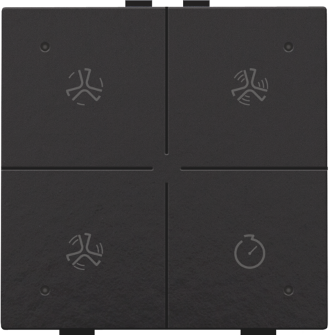 Ventilatiebediening met led voor Niko Home Control, piano bl