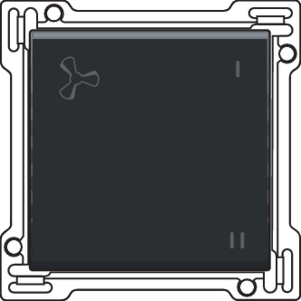 Niko 200-61106: Afwerkingsset voor mechanisch gecontroleerde ventilatiebediening, piano black coated - Image 2