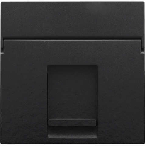 Centraalplaat data 1x RJ, piano black coated