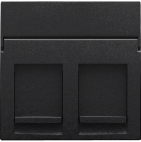 Centraalplaat data 2x RJ, piano black coated