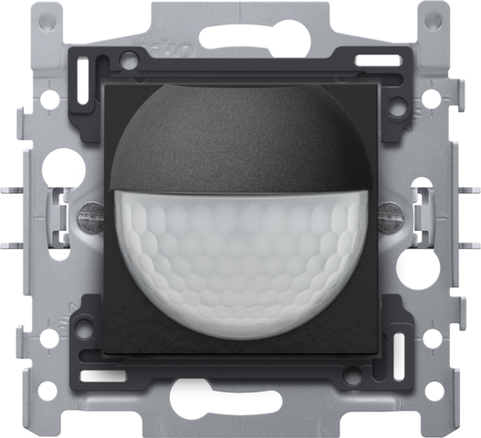 Niko 200-78010: Bewegingsmelder, 230 V, 8 m, 180°, wanddetector, voor inbouwdoos, piano black coated