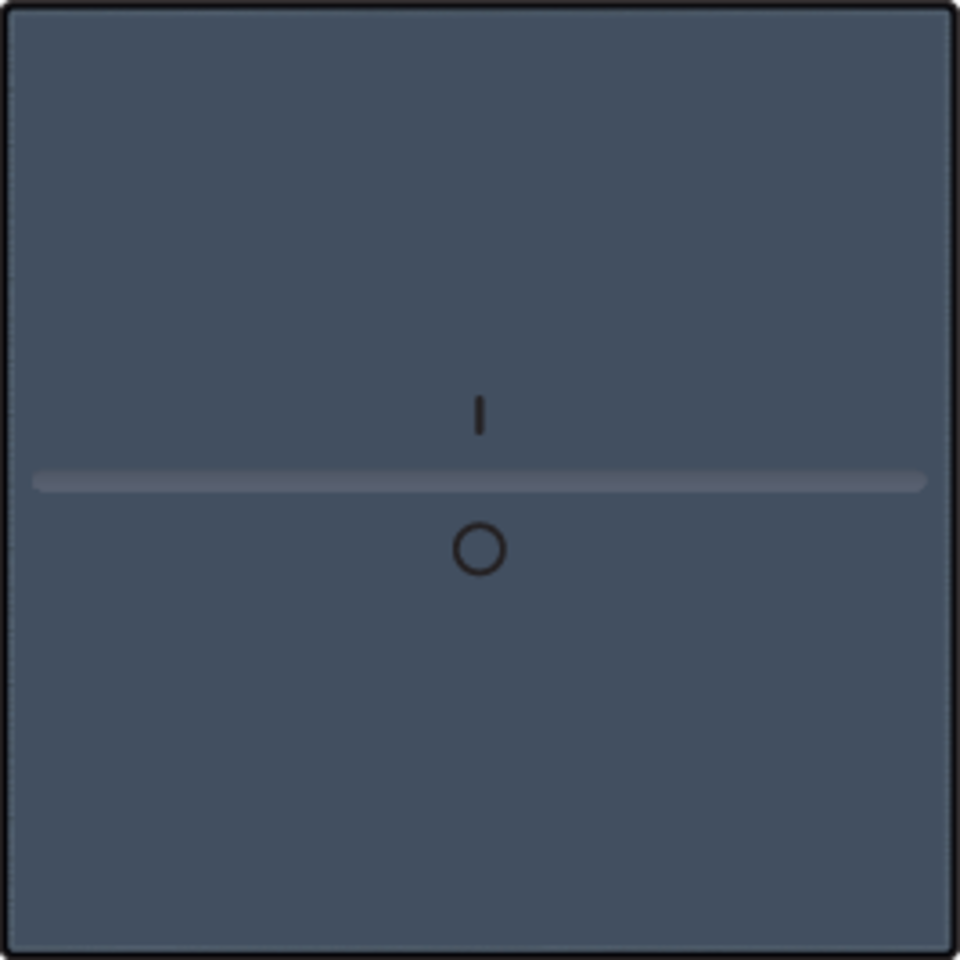 Niko 220-00002: Enkelvoudige toets met opdruk 'I' en '0' voor draadloze schakelaar of drukknop met twee bedieningsknoppen, blue grey coated - Image 2